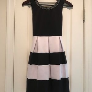 Simple black and white dress